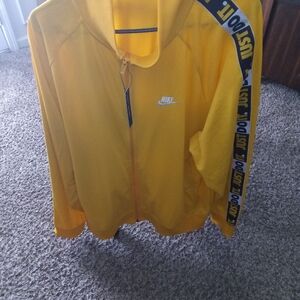 Nike JUST DO IT LOGO Yellow Zip-Up Jacket